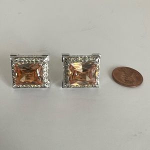 Angelino handmade cufflinks amber & clear stones